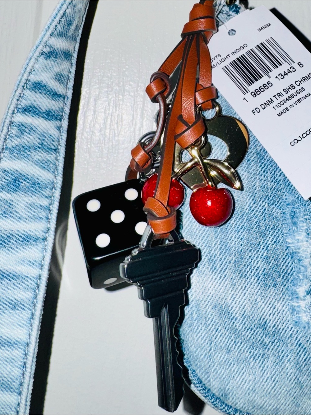 Coach Teri Shoulder Bag - Denim With All the Charms New With Tags Sold Out! - Picture 7 of 8